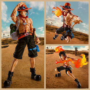 海贼王 火拳艾斯 烧烧果实 炎帝 真衣服 布衣 可动人偶 盒装手办