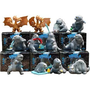 电影周边 怪兽之王 Q版12款造型哥斯拉 哥吉拉 三头金龙 盒装手办