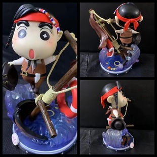 野原新之助 海盗德普 蜡笔小新 COS 加勒比 小新 模型 盒装手办