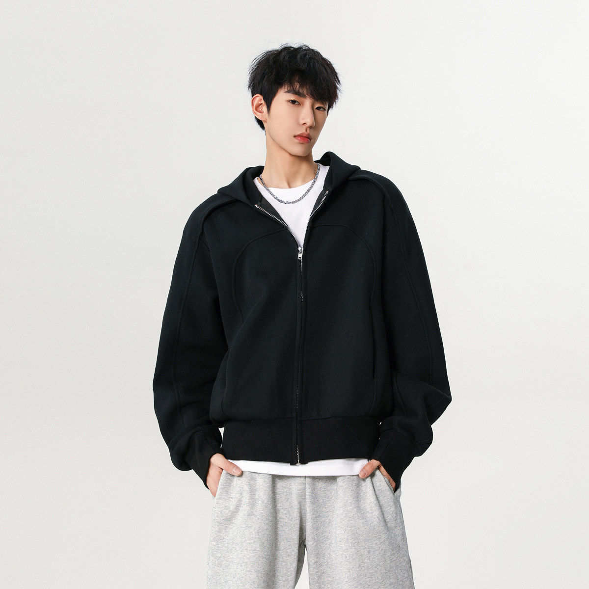5无影墙460克高克重cleanfit线条解构设计卫衣开衫HWH01-P88控128,男装卫衣,星座514A（原614）