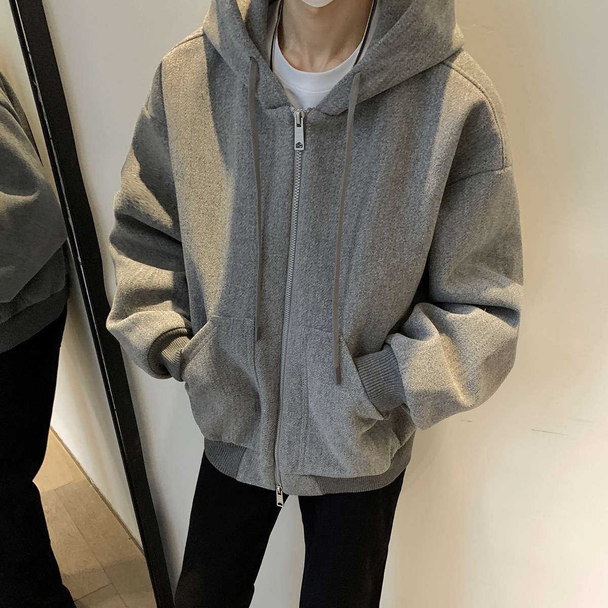 秋冬新款1重磅680克双拉链连帽毛呢短款外套夹克1713-WY09-P108,男装夹克,星座514A（原614）
