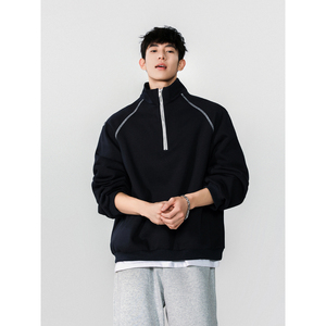 3无影墙 430克半高领拉链男女宽松廓形vintage卫衣HWH05-P68控108，男装卫衣，星座514A（原614）