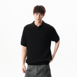 5无影墙绞花polo精梳长绒棉正肩短袖针织T恤HWH47-P55控88，男装Polo衫，星座514A（原614）