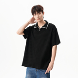 无影墙280克原版面料美式复古肌理感polo领短袖T恤HWH46-P50控88，男装T恤，星座514A（原614）