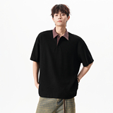 8无影墙280克米纱毛巾料拼色领短宽polo衫短袖T恤HWH41-P50-控88，男装T恤，星座514A（原614）