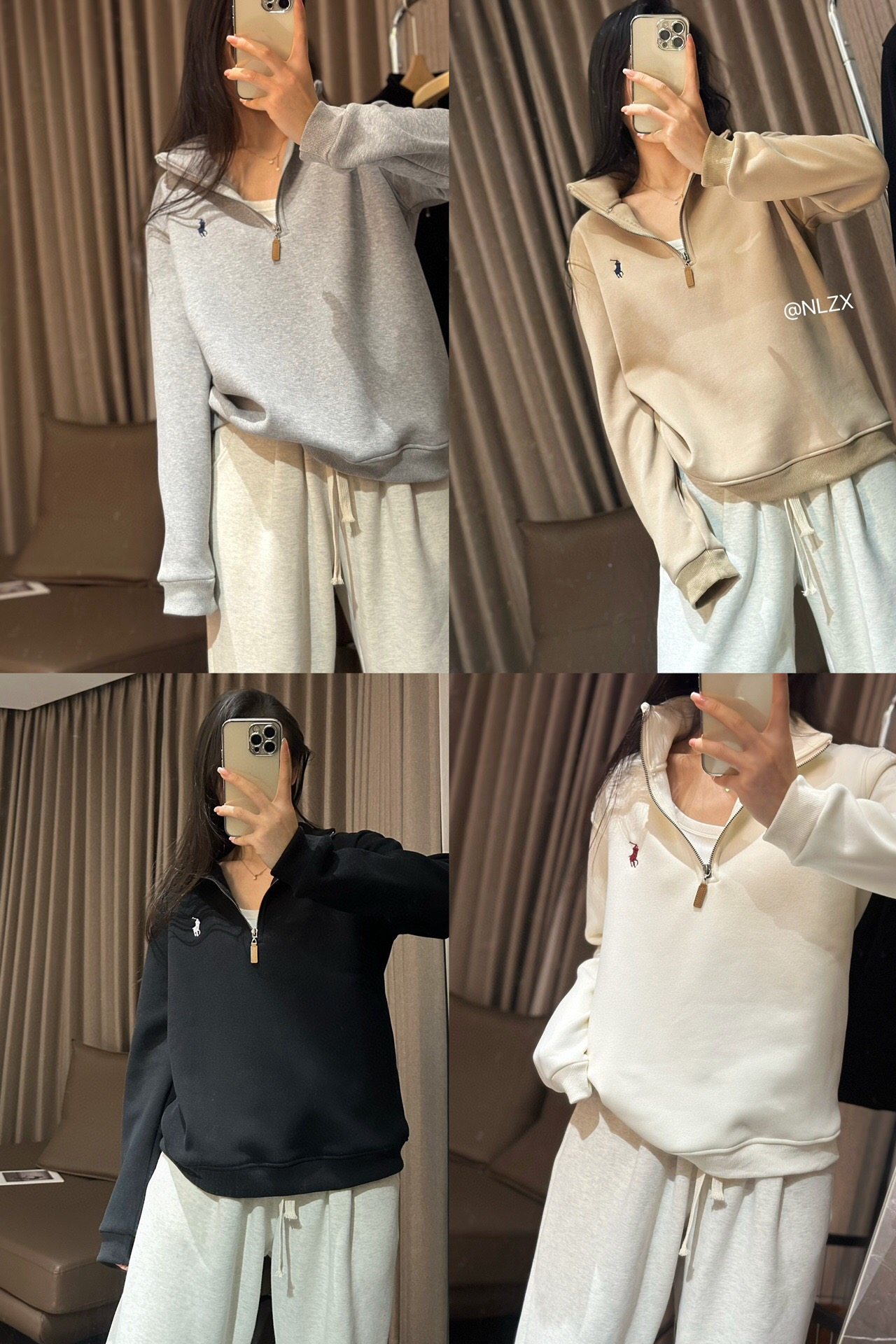 WEN FASHION 特价情侣款秋冬加绒立领拉链卫衣男女加厚半高领上衣