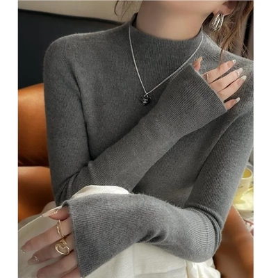 半高领毛衣内搭羊毛打底衫女秋冬高级感2024新款爆款冬季加厚上衣