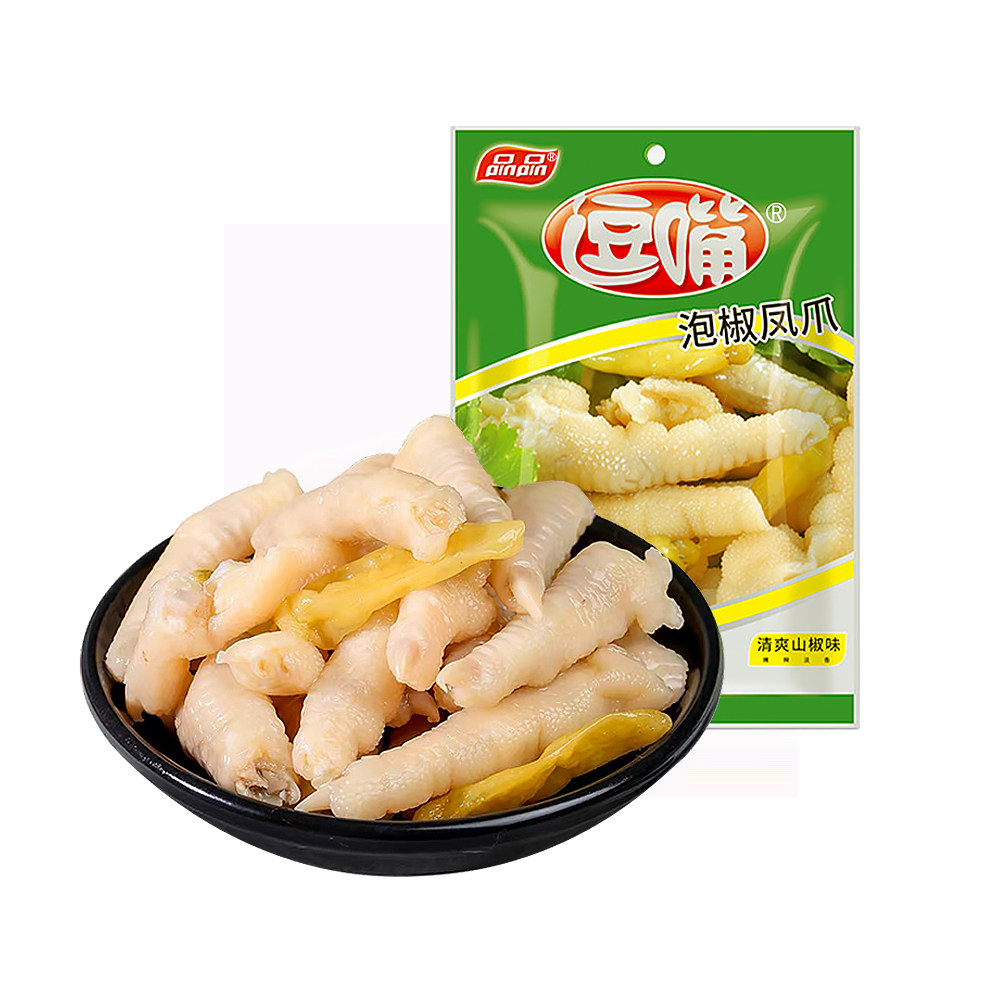 品品逗嘴清爽山椒凤爪150g 独立小包装川渝风味鸡爪小吃休闲零食