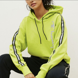 旭洋体育Champion FW21 胸口串标印花连帽薄绒卫衣 美版 女款