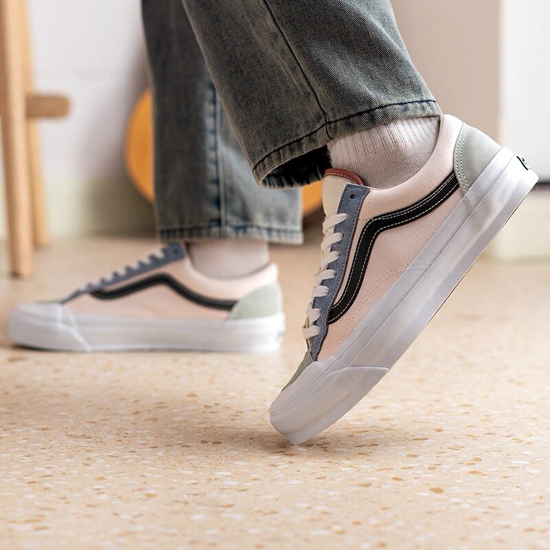 Vans 夏季拼接复古头百搭舒适男女同款休闲帆布板鞋子VN000MT6BOC