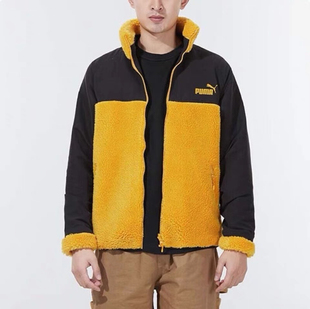 PUMA彪马男子外套休闲羊羔毛绒双面穿运动夹克开衫535052 846428