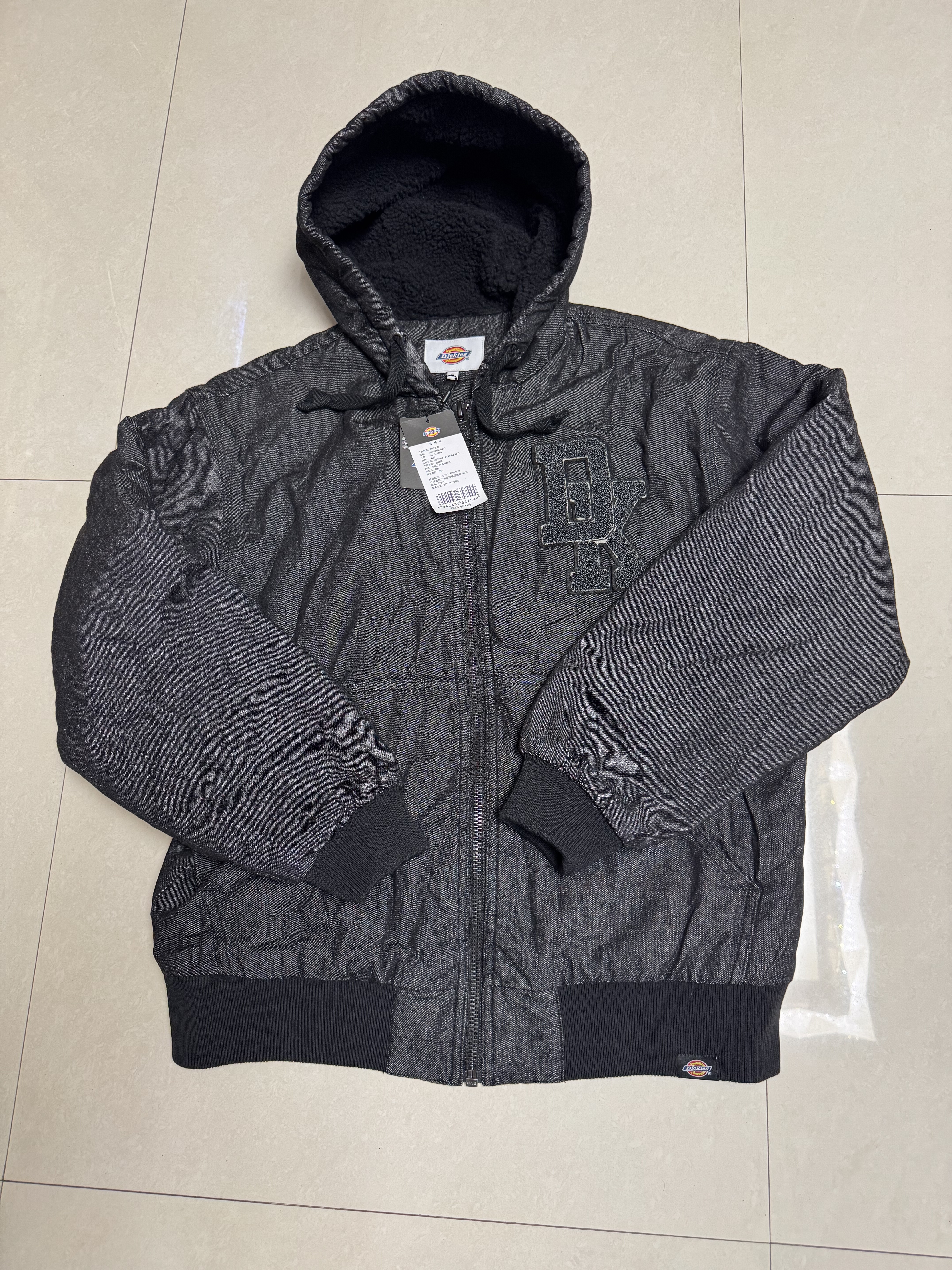 Dickies秋冬仿羊羔绒内里柔系牛仔宽松连帽夹克男女同款DK0A87GU