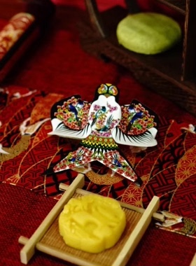 迷你纸鸢风筝订婚宴婚礼甜品台装饰酸奶瓶红色封口纸盖纸喜字配饰