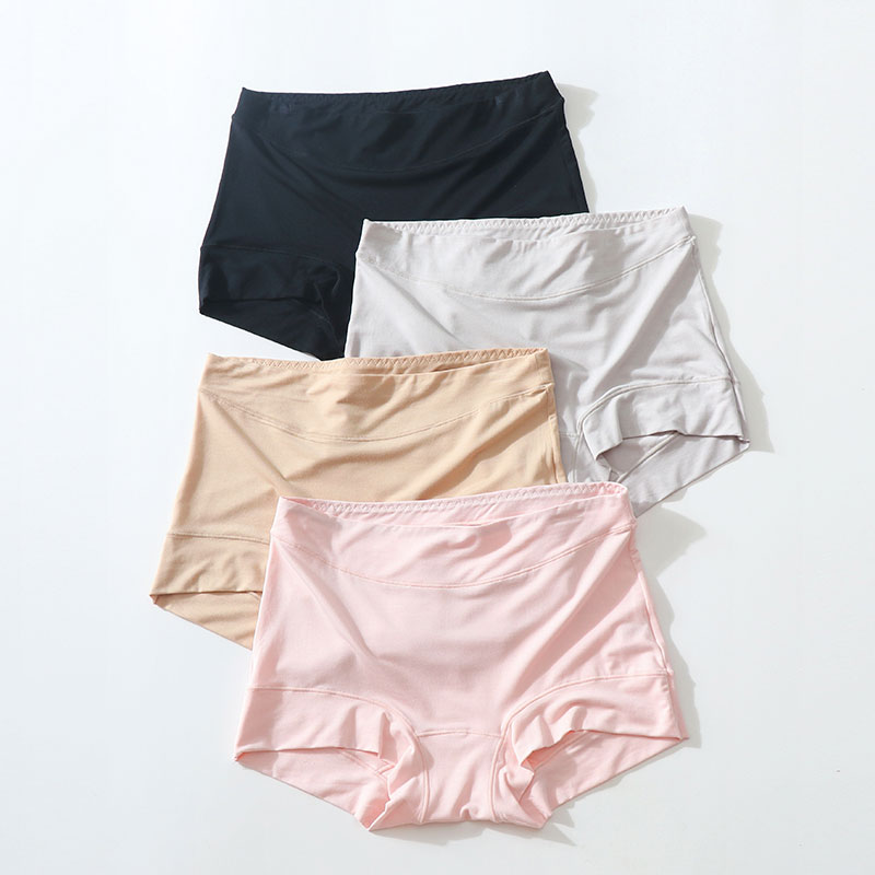 莫代尔收腹防走光平角高腰内裤