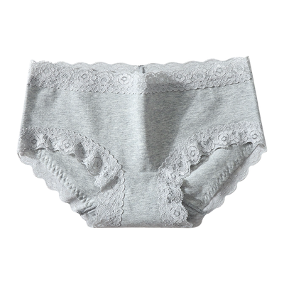 内裤女纯棉简约透气底裆低腰蕾丝