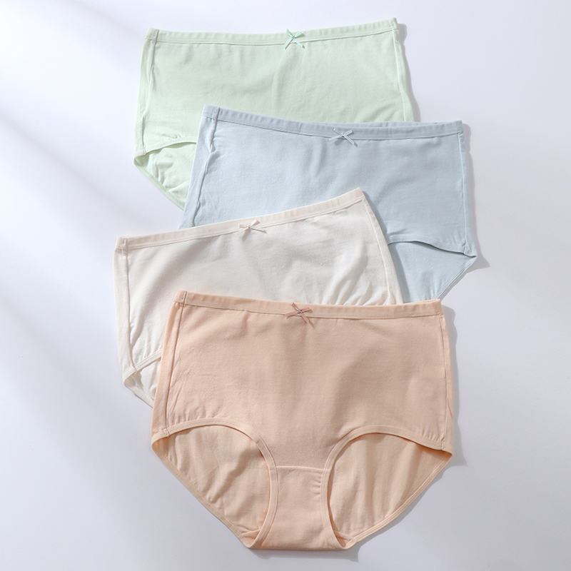 高腰收腹内裤女棉透气包臀无痕女士隐形粉底肤舒适轻薄胖MM三角裤