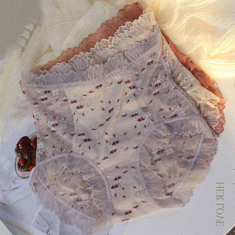 高腰法式复古柔软性感桑丝蕾丝