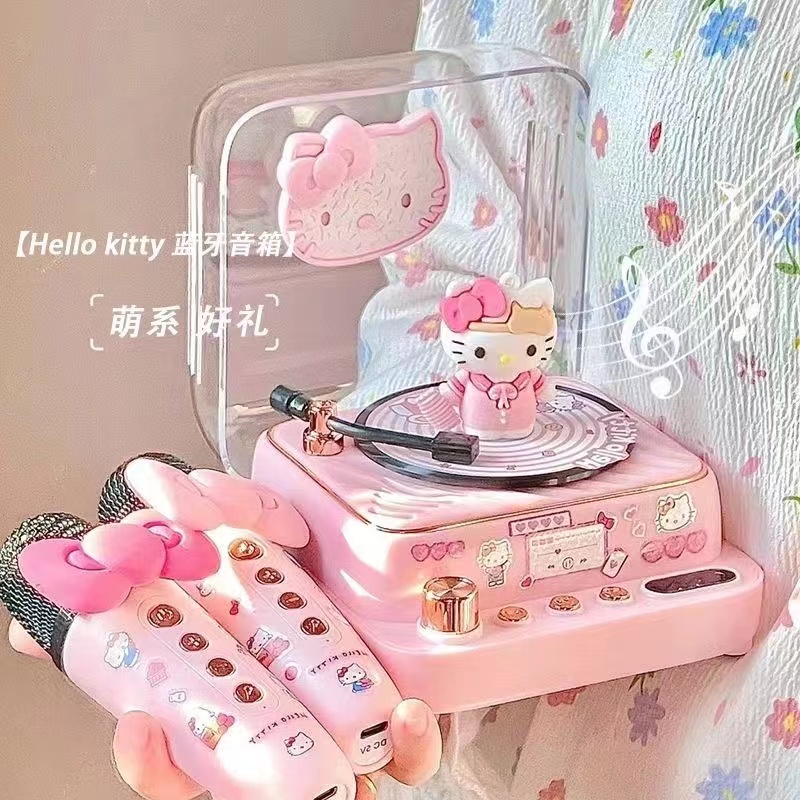 hellokitty话筒蓝牙音箱小型麦克风音响K歌生日礼物送女朋友闺蜜