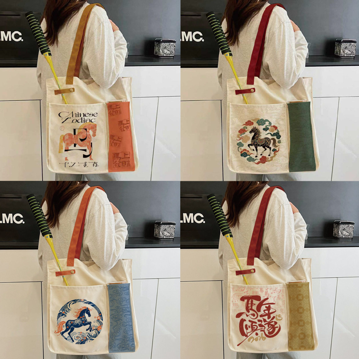 帆布包订印图案logo大容量羽毛球包网球包通勤手提单肩包运动包