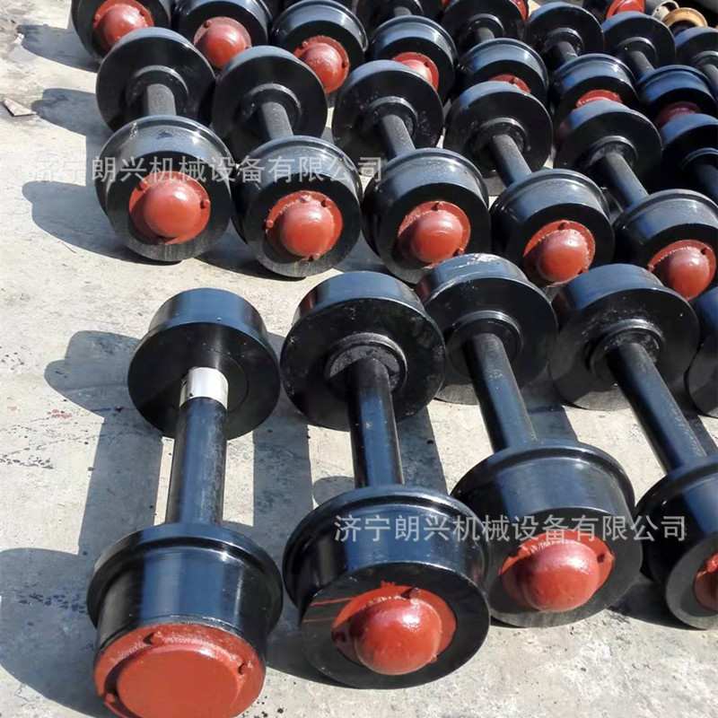 φ300mm实心矿车轮对 MGC1.7-6固定式矿车轮1T平板车配套铸钢轮对