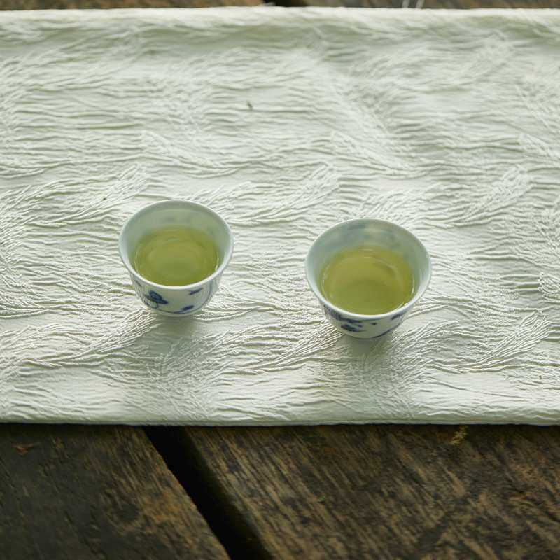 束刻手工提花茶席棉麻布艺中式茶垫长款布垫茶道配件桌旗布艺家用