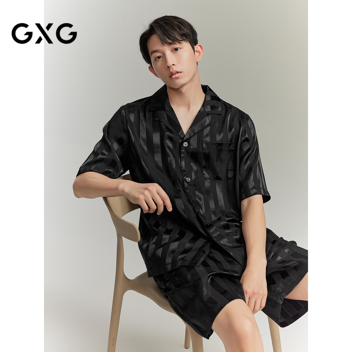 冰丝缎面家居服GXG男士