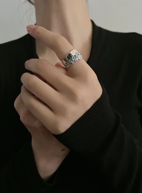 ambush男女925银不规则拼接戒指