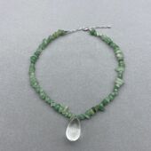 彩色百搭高级感韩版 博主fever同款 红白水滴天然石项链 项坠锁骨链