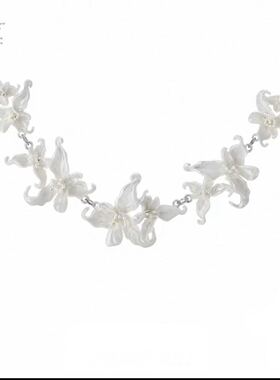 【明星同款】苍白诉说系列纯白鸢尾花项链小众Choker女