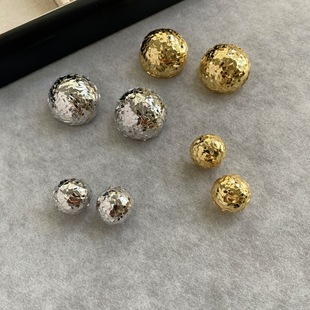 江疏影同款半圆金色耳环小众设计爆闪切面冷淡夸张高级感耳钉耳饰