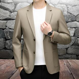 外套皮夹克薄款 春秋季 绵羊皮西装 纯皮修身 皮西服 海宁真皮皮衣男士