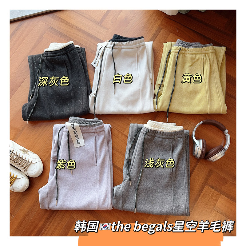 休闲撞色女士休闲弯刀裤