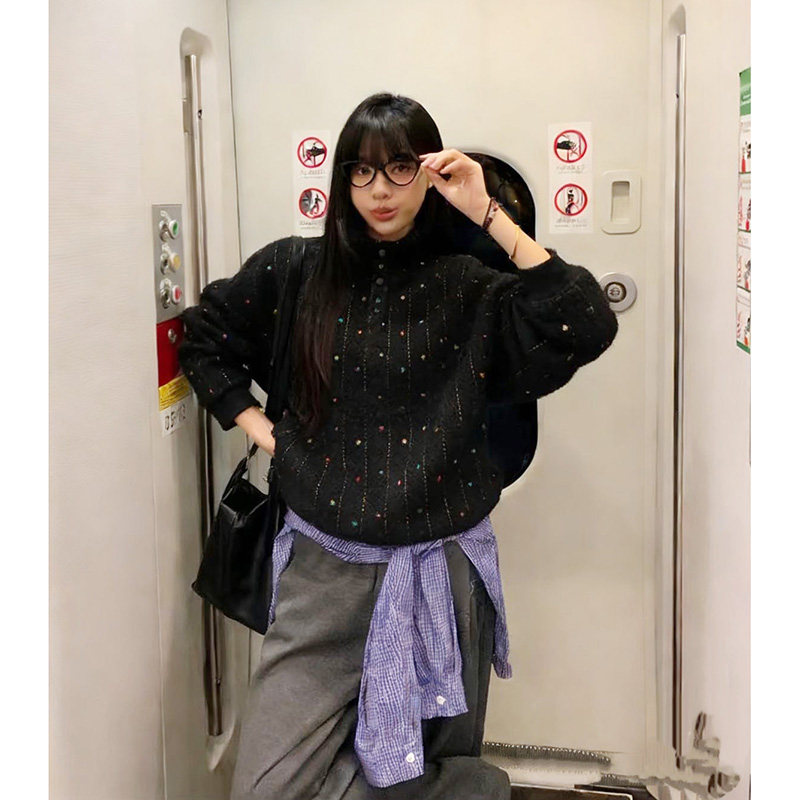 010920~「极夜之光卫衣」韩系！半高领四粒扣显瘦女士卫衣,女装/女士精品,卫衣/绒衫,淘宝优惠券,粉丝福利购,淘宝优惠卷