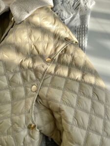 103016~刘Wen同款！2穿菱格纹设计~女士棉服外套