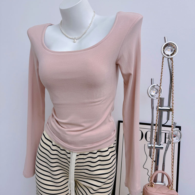 长袖纯欲厚双层棉质女款