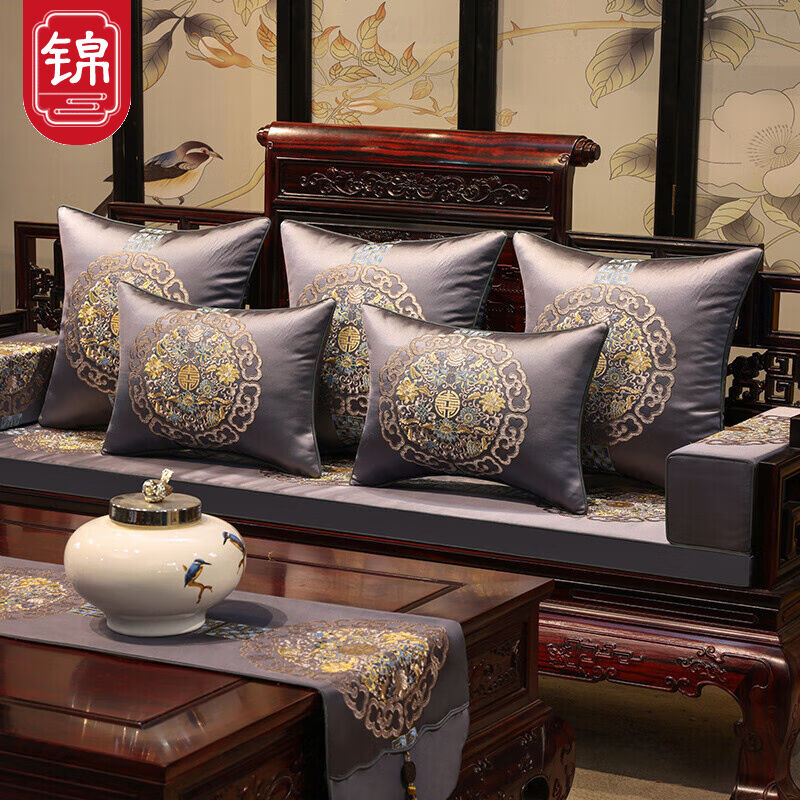 锦绣晴中式实木沙发垫红木沙发坐垫餐椅座垫防滑客厅实木沙发垫套
