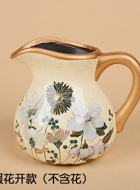 墨菲欧式陶瓷花瓶摆件客厅插花美式彩绘餐桌干花家居装饰复古花艺