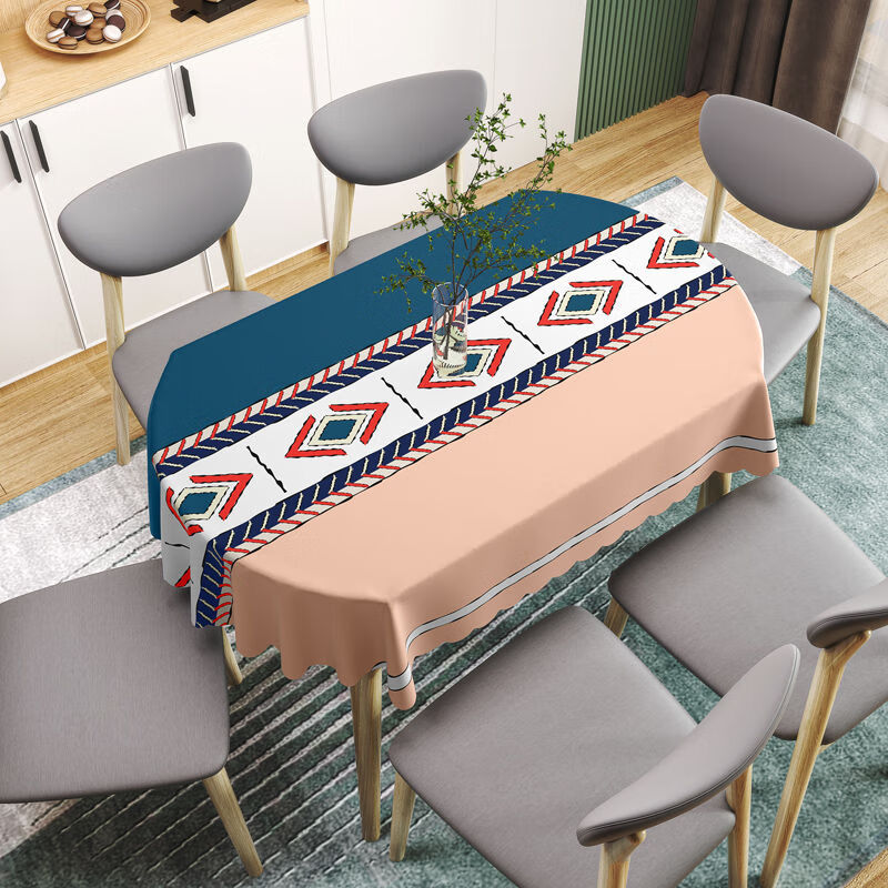 法兰格慕椭圆形桌布防水防油免洗防烫加厚pvc新中式环保耐脏折叠