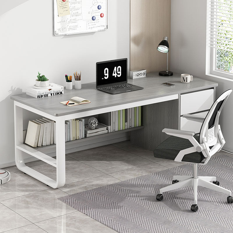 木匠印记电脑桌带书架家用现代简约台式电脑桌办公书桌学生写字桌