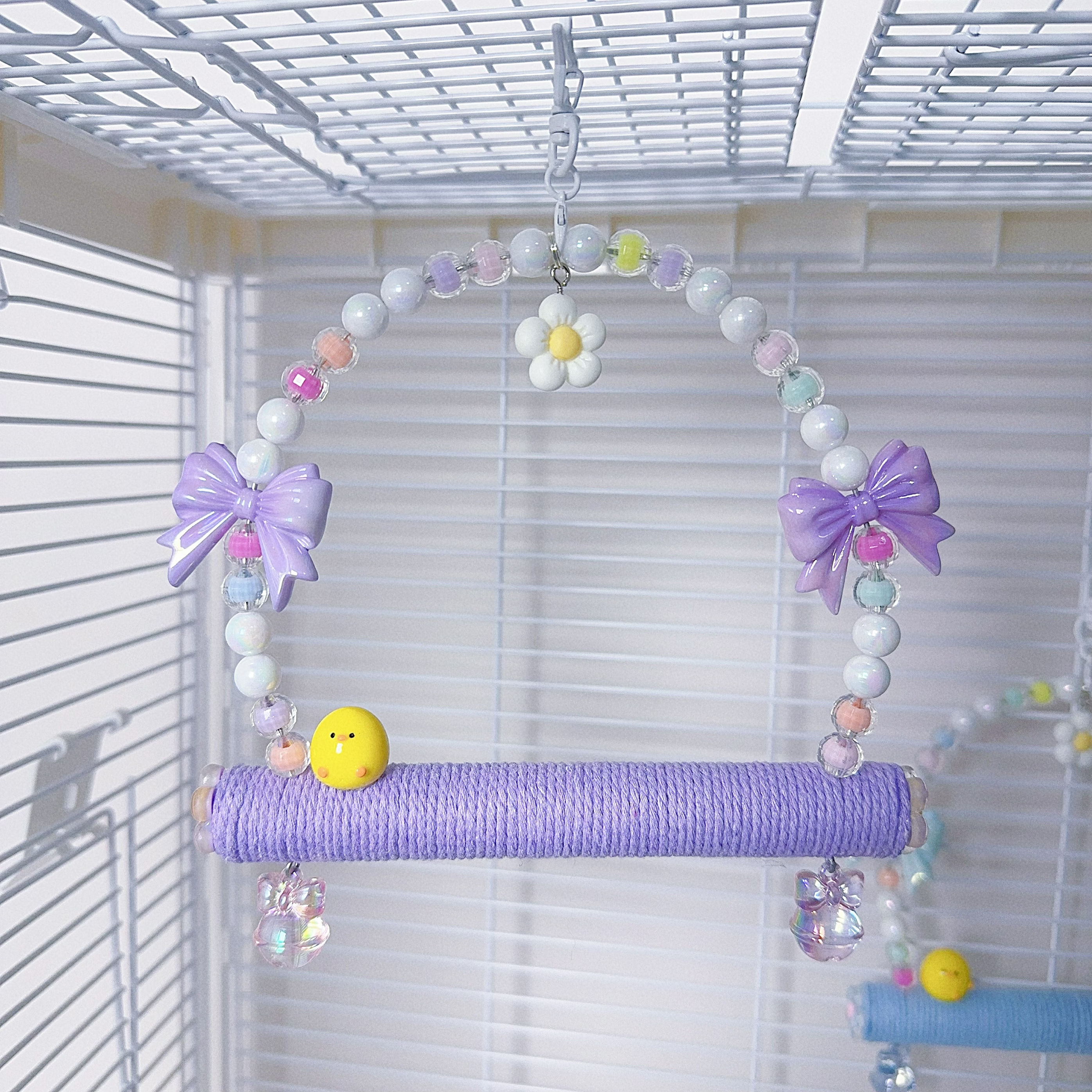 8玖-吉啾鹦鹉秋千站台吊桥虎皮牡丹玄凤玩具攀爬架小鸟用跳板鸟笼