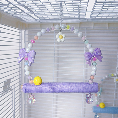 8玖-吉啾鹦鹉秋千站台吊桥虎皮牡丹玄凤玩具攀爬架小鸟用跳板鸟笼