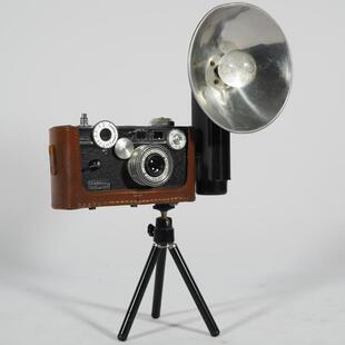 1940S西洋古董老相机美国阿格斯Argus闪光灯胶卷旁轴相机 送脚架