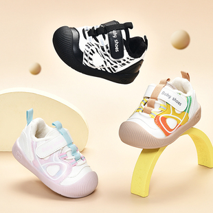 学步鞋男宝宝0-1-3岁2秋冬婴幼儿鞋子女童鞋软底机能加绒加厚棉鞋