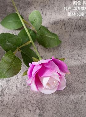 绒布玫瑰INS珍珠仿真花家居装饰节日婚庆墙植物墙假花MW03339