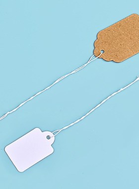 35x22白色细棉绳牛皮纸价格标签牌0个黄金珠宝价格标签牌