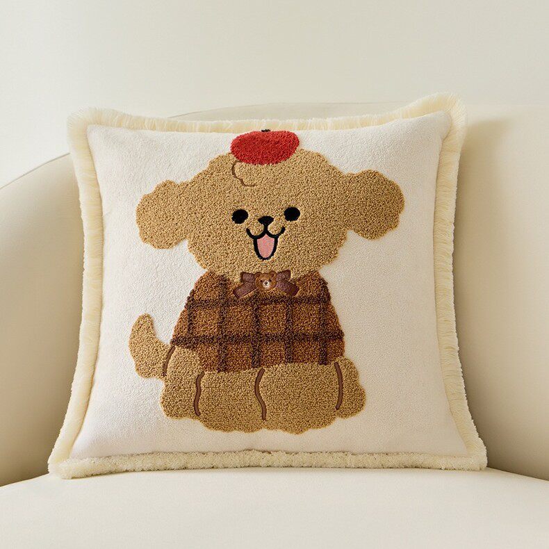 可爱小狗沙发抱枕套客厅卧室床头靠垫汽车办公室午休枕头可拆洗