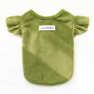 背心 中小型犬猫比熊狗狗猫荷叶袖 宠物衣服春夏新款 纯色针织打底衫