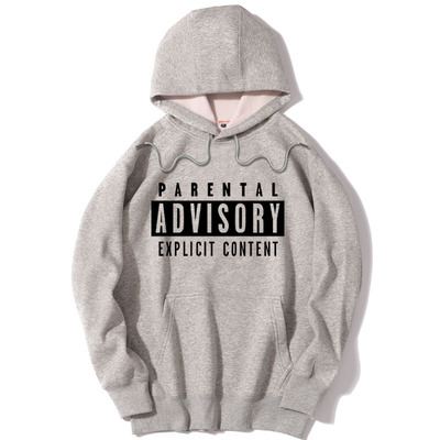 摇滚加绒套头连帽卫衣