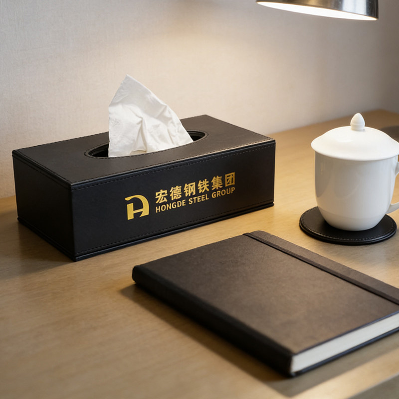 会议室桌面PU皮纸巾盒皮质抽纸盒办用品酒店客房创意纸巾盒定制图片