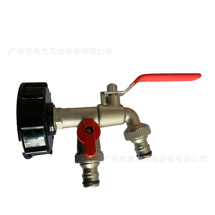 新款吨桶阀门接头吨桶配件双头水龙头黄铜龙头吨桶花园接头
